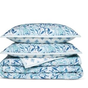 Aqua Reversible Printed Cotton Quilt Set,King732998867968